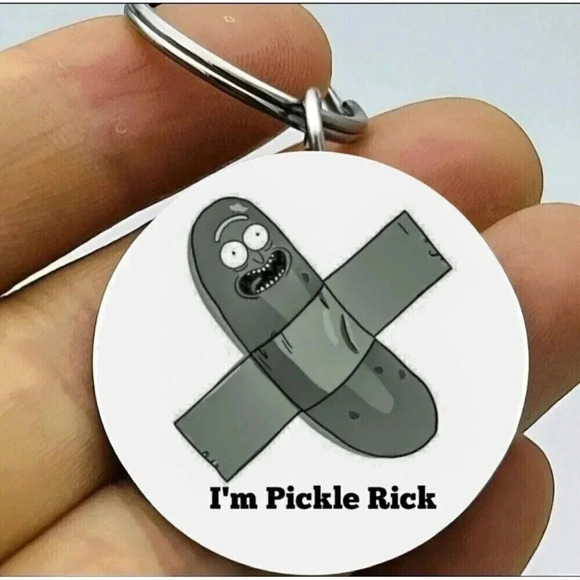Pickle Rick And Morty Funny Anime Show Quote Kid Cute  Keychain - Picture 1 of 1